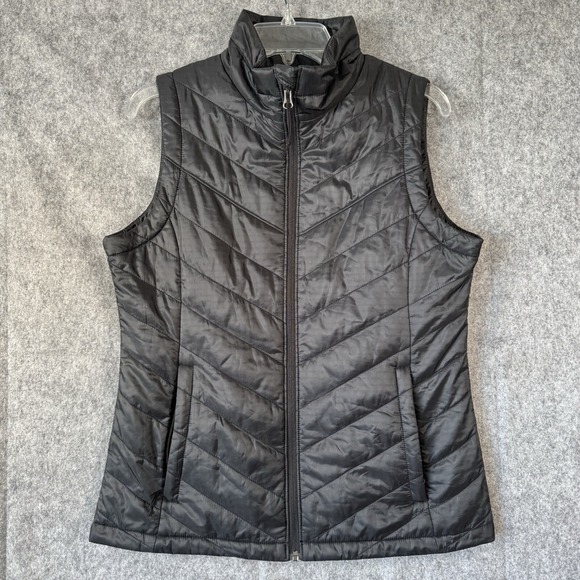 Columbia Jackets & Blazers - Columbia Vest Womens Medium Black Puffer Omni Heat Full Zip Lightweight Outdoor